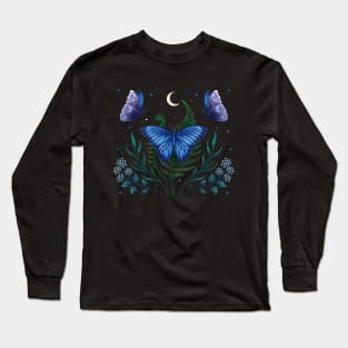 Blue Morpho Butterfly Long Sleeve T-Shirt